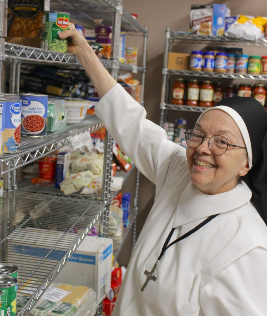 Sister at the food pantry